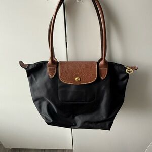 Longchamp Black and Brown Tote Bag
